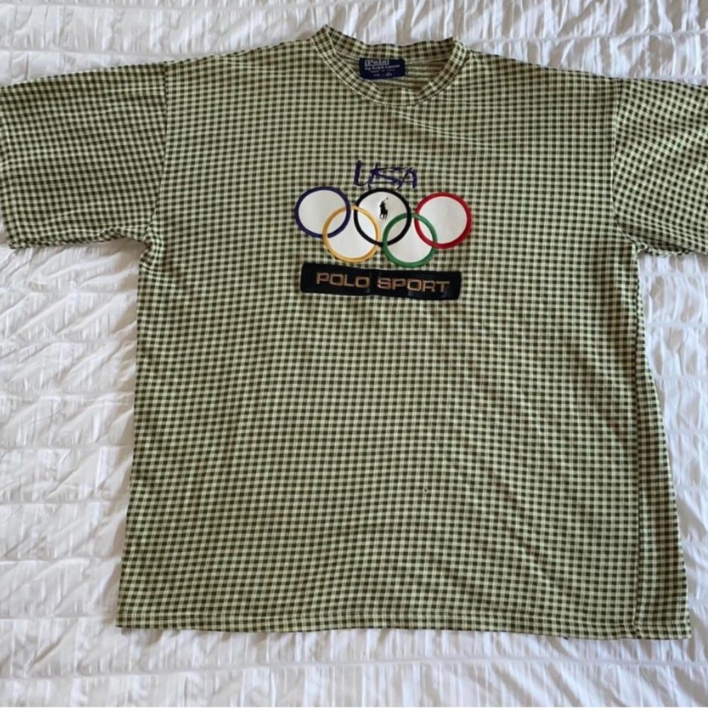Amazing green plaid vintage tee Polo Sport by Ralp Lauren.